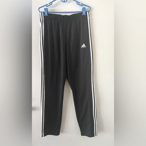 Adidas black track pants with elastic waist - with zippered hem vents- size XL